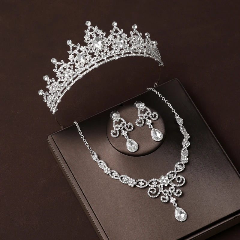 Dubai Royal Crystal Tiara Set
