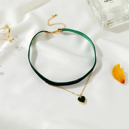Gothic Velvet Double Love Necklace