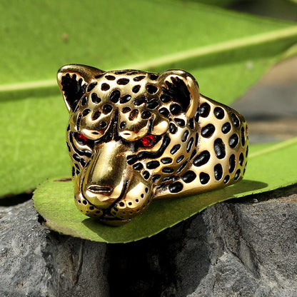 Leopard Animal Punk Biker Ring