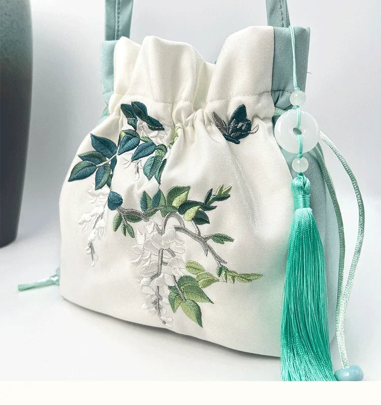 Embroidered Silk Heritage Bucket Bag