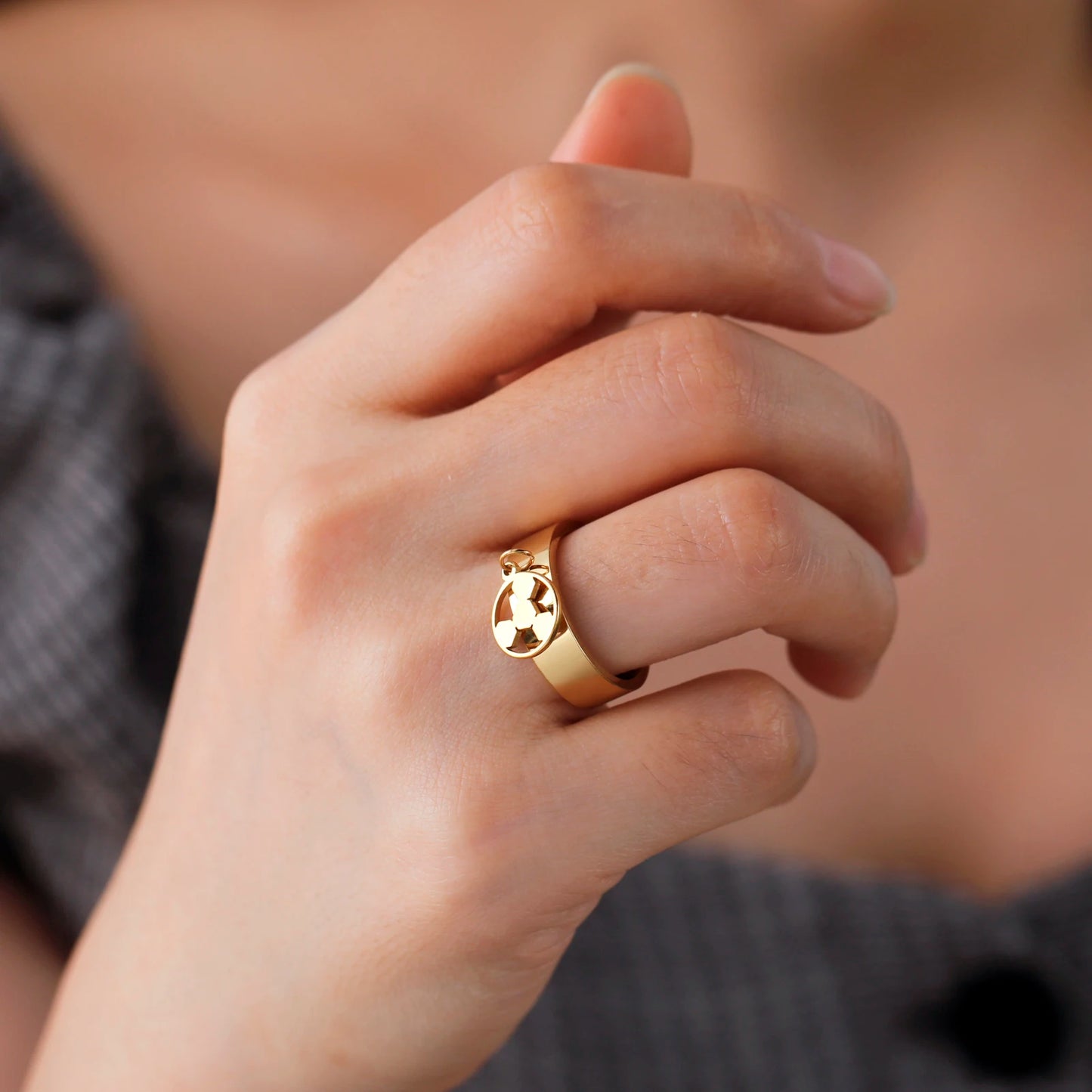 Minimalist Floral Stainless Steel Ring
