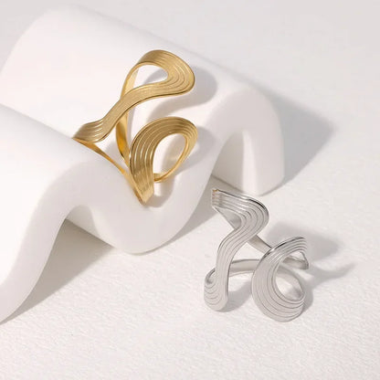 Irregular Wave Gilded Statement Ring