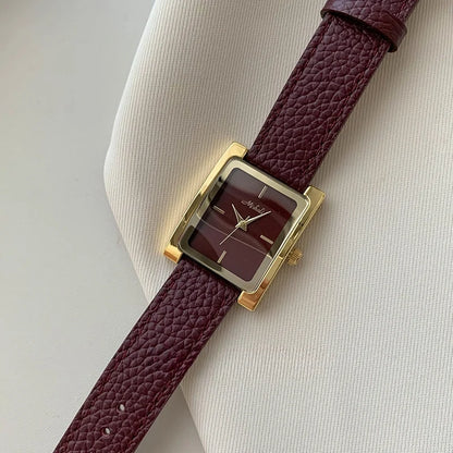 Niche Square Leather Party Watch