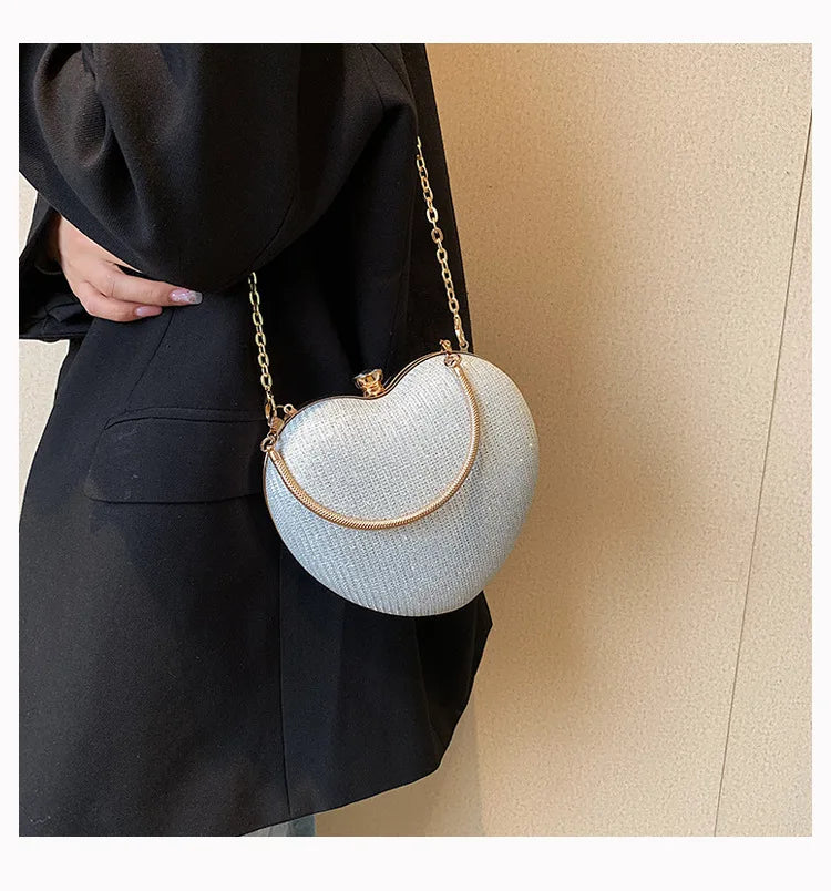 Sculpted Heart Metal Evening Clutch