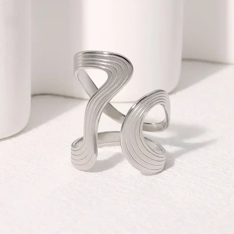 Irregular Wave Gilded Statement Ring