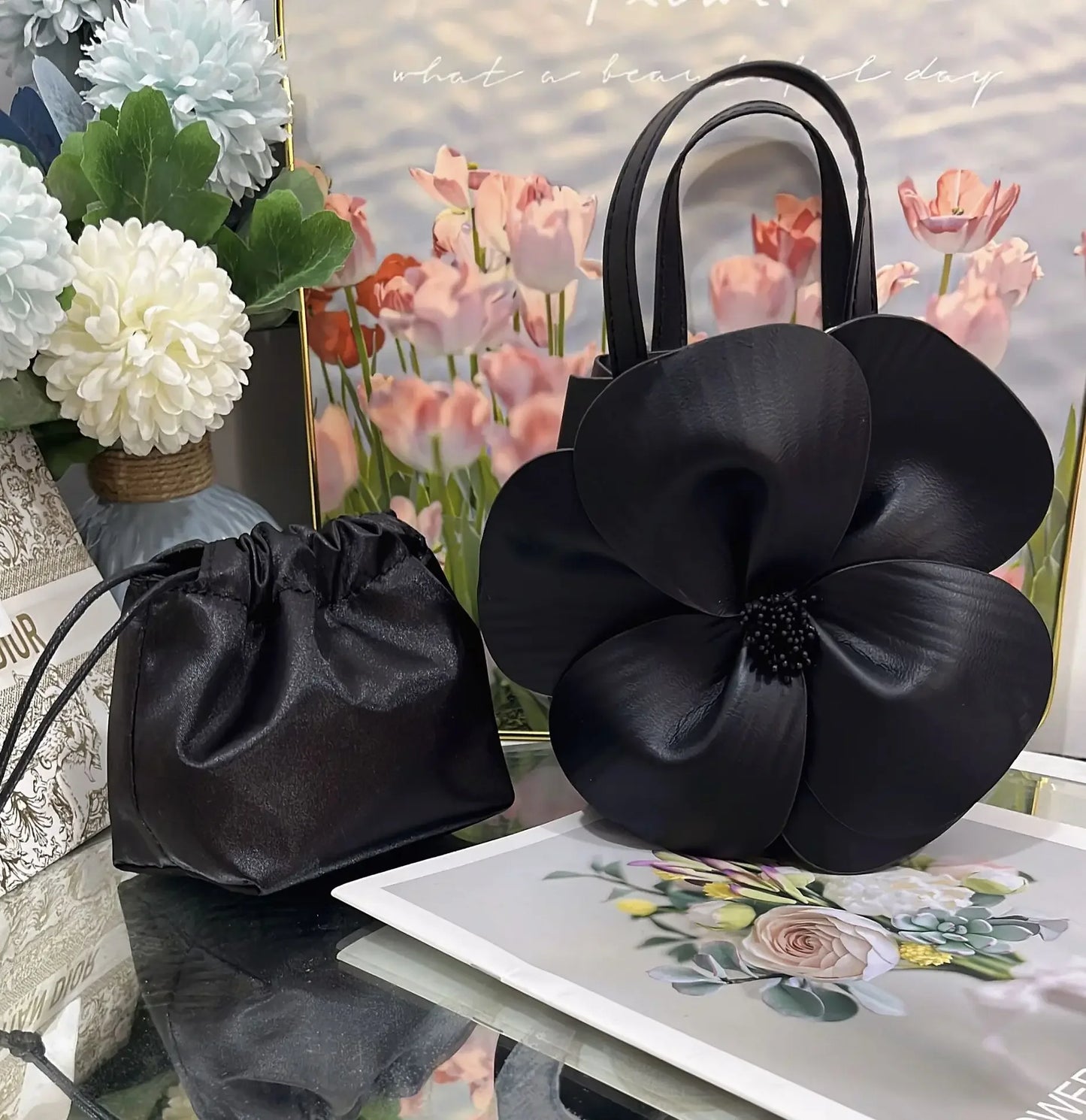 3D Flora Evening Bridal Clutch