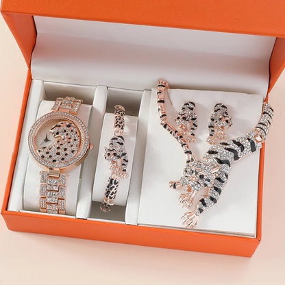 Crystal Animalier Gilded Watch Set