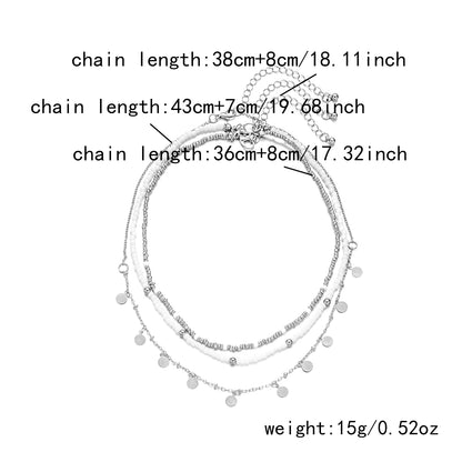 Bohemian Shell Polymer Bead Necklace