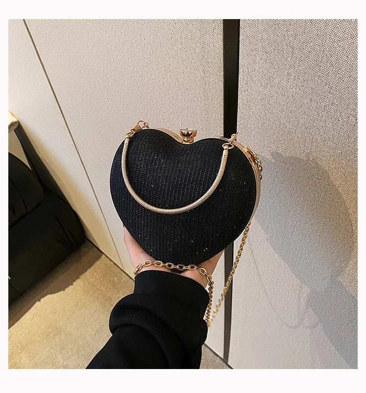 Sculpted Heart Metal Evening Clutch