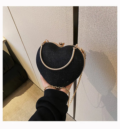 Sculpted Heart Metal Evening Clutch