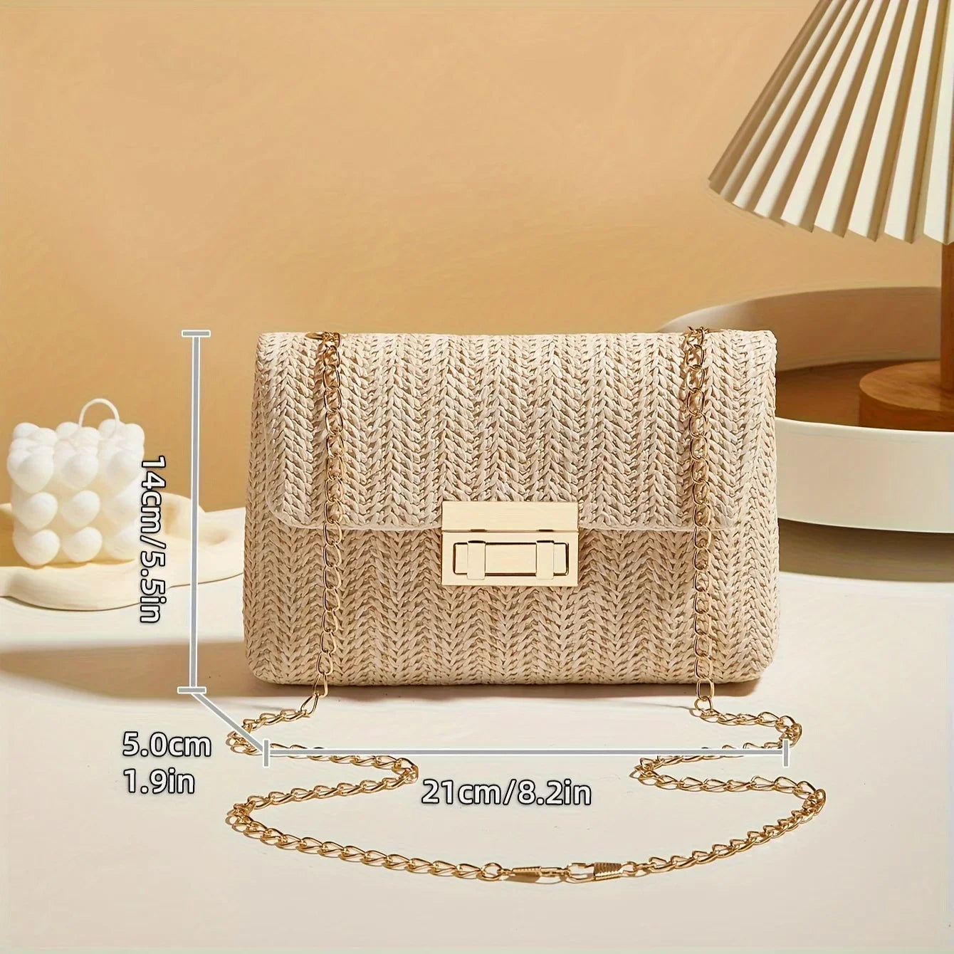 Handwoven Artisan Straw Lock Purse