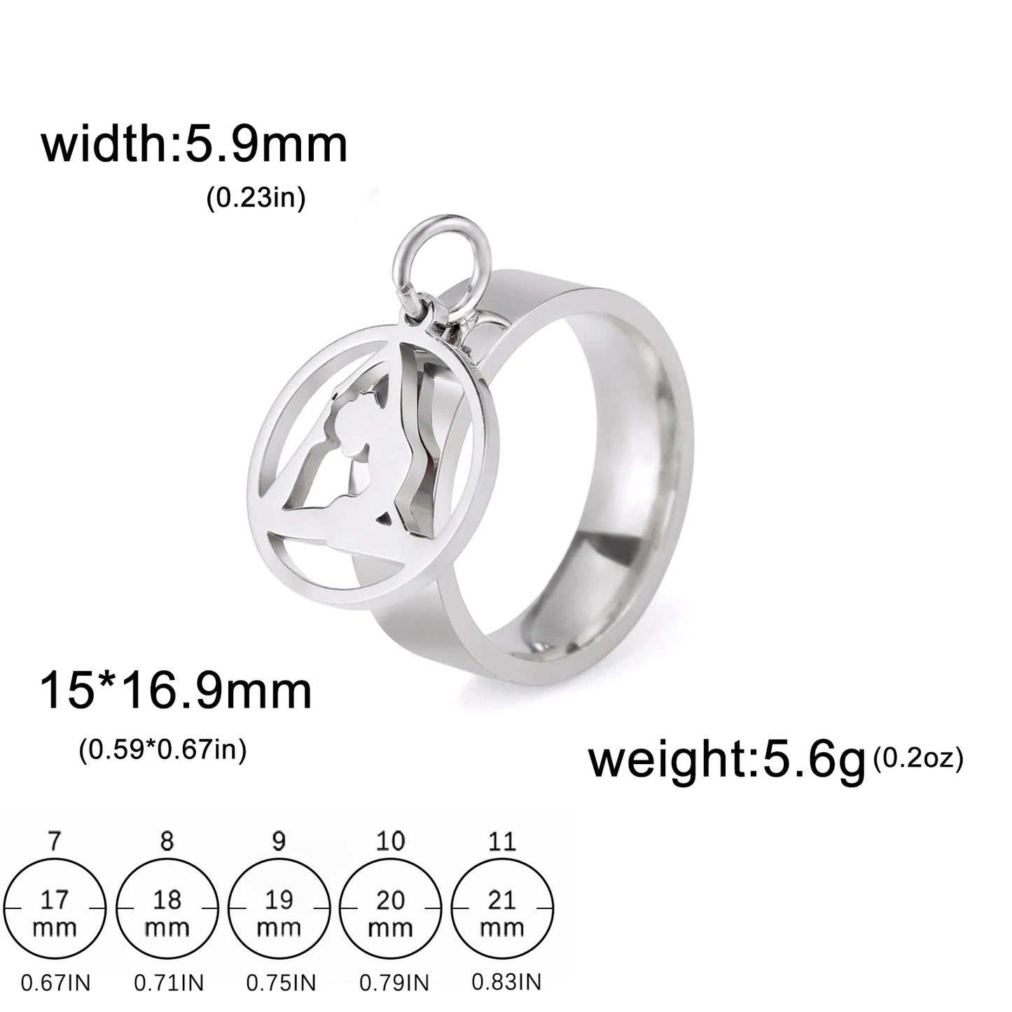 Minimalist Floral Stainless Steel Ring