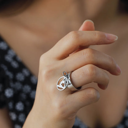 Minimalist Floral Stainless Steel Ring