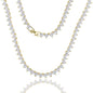 Bling Heart CZ Tennis Necklace