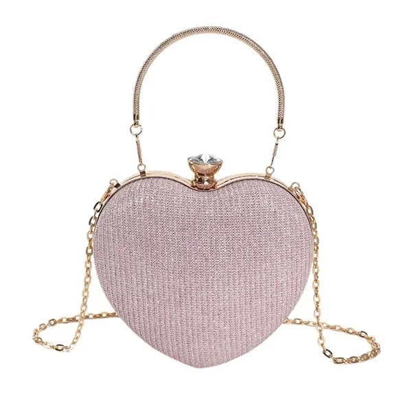 Sculpted Heart Metal Evening Clutch