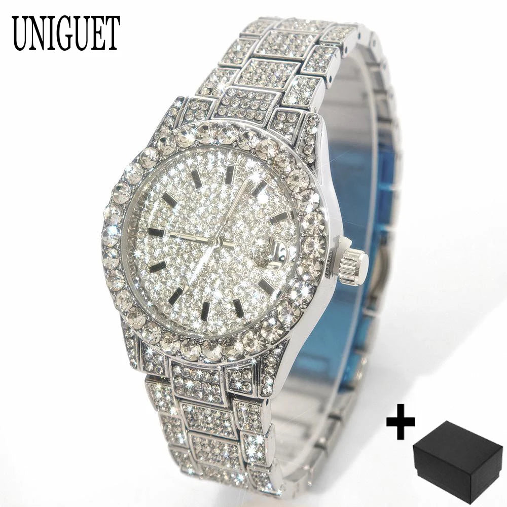 Iced Diamond Luxury Steel Watch