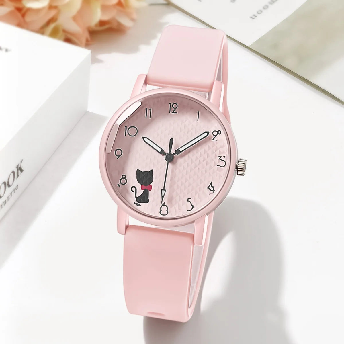 Whimsical Cat Silicone Kids Watch