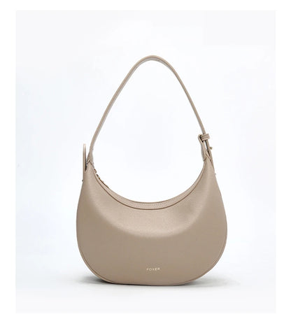 Minimalist Crescent Leather Underarm Bag