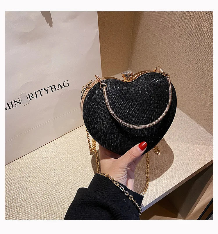 Sculpted Heart Metal Evening Clutch