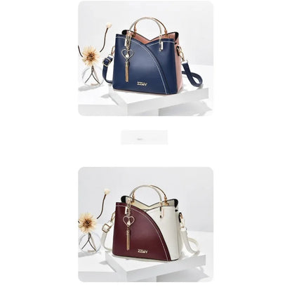 Modernist Color-Block Capacity Bucket Bag