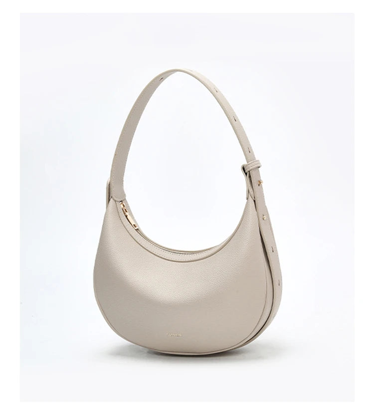 Minimalist Crescent Leather Underarm Bag