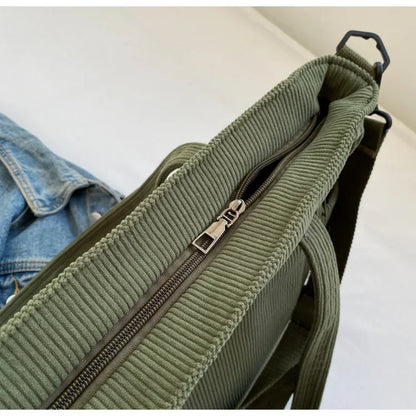 Corduroy Square Commuter Shoulder Bag