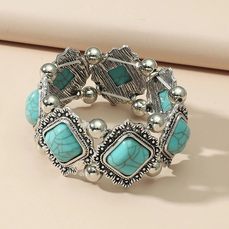 Vintage Elastic Statement Bead Bracelet