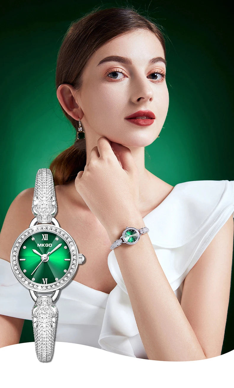 Leopard Inlaid Diamond Jewelry Watch