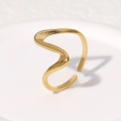 Irregular Wave Gilded Statement Ring