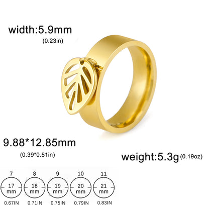 Minimalist Floral Stainless Steel Ring
