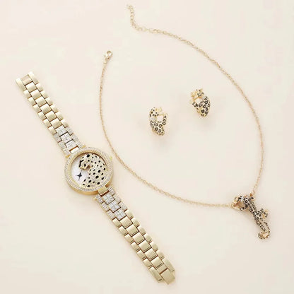 Crystal Animalier Gilded Watch Set