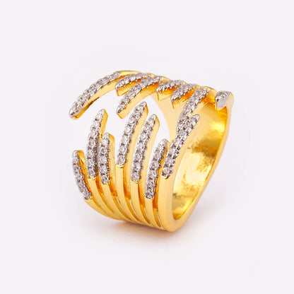 Hip-Hop Zircon Adjustable Open Ring