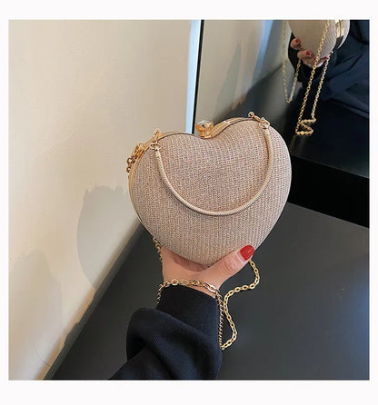 Sculpted Heart Metal Evening Clutch