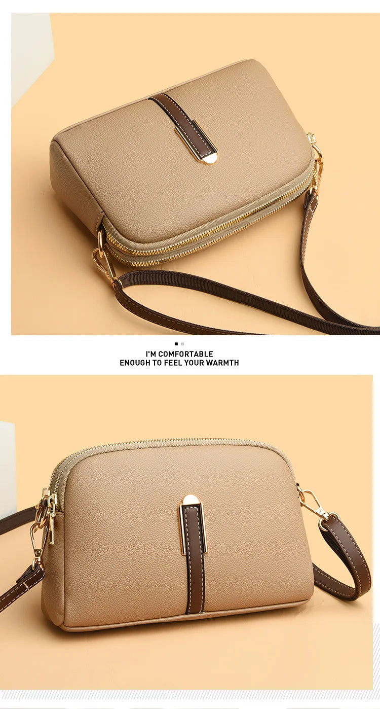 Designer Flap Cowhide Messenger Bag