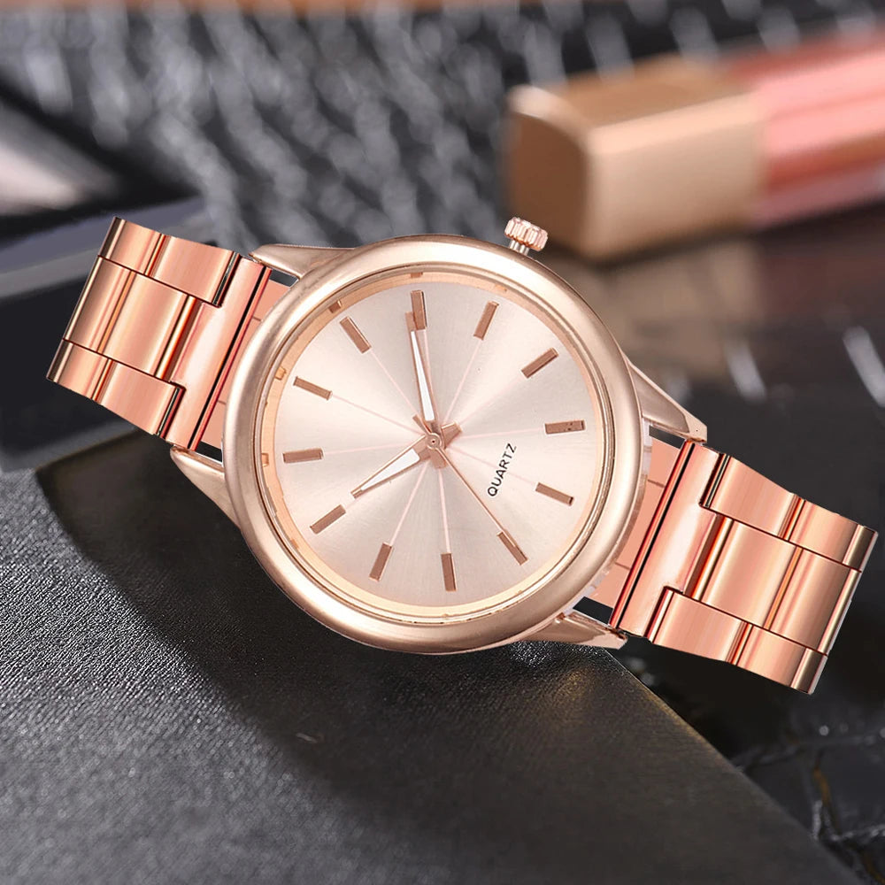 Rhinestone Gilded Mesh Bracelet Watch