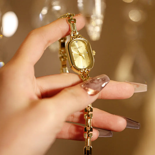 Japanese Movement Oval Gold Watch