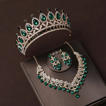 Dubai Royal Crystal Tiara Set