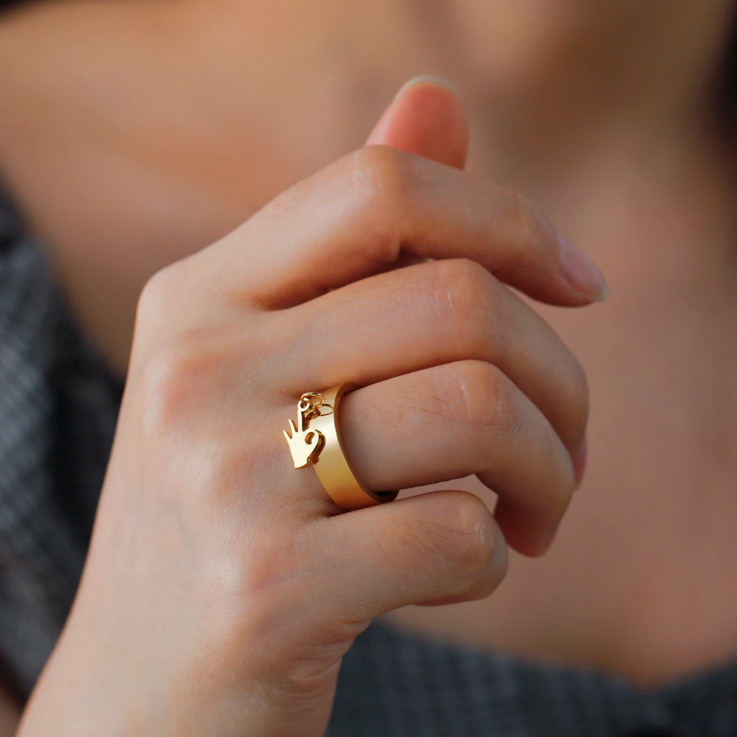 Minimalist Floral Stainless Steel Ring