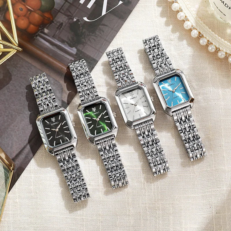 Rectangle Steel Band Quartz Watch