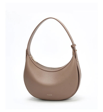 Minimalist Crescent Leather Underarm Bag