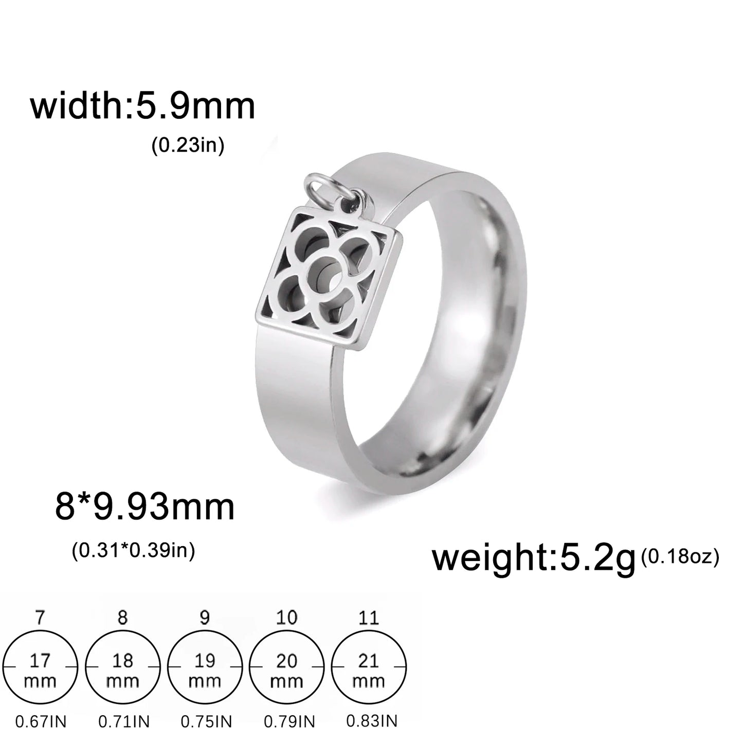 Minimalist Floral Stainless Steel Ring