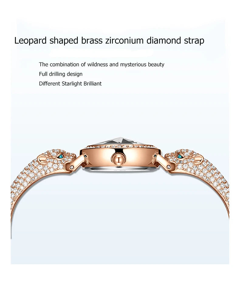 Leopard Inlaid Diamond Jewelry Watch