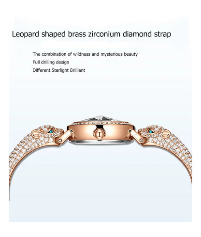 Leopard Inlaid Diamond Jewelry Watch