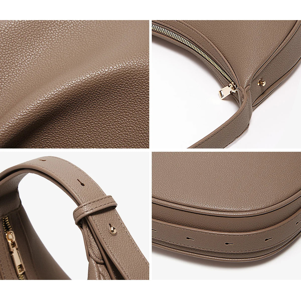 Minimalist Crescent Leather Underarm Bag