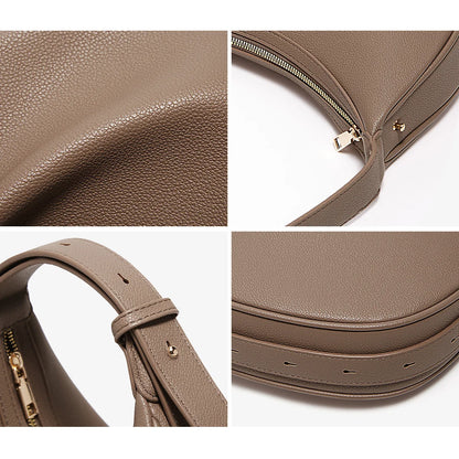Minimalist Crescent Leather Underarm Bag