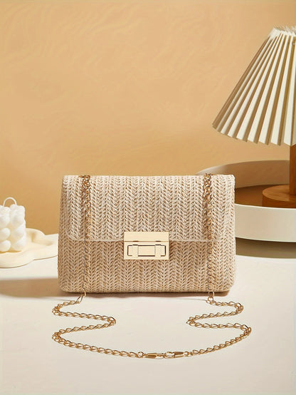 Handwoven Artisan Straw Lock Purse