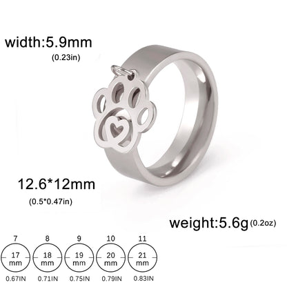 Minimalist Floral Stainless Steel Ring