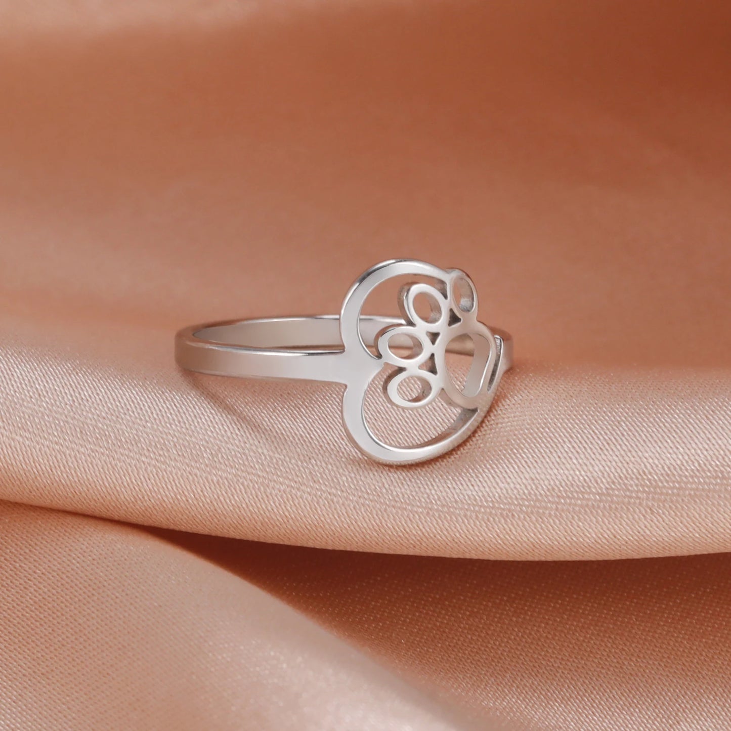 Gilded Heart Animal Motif Ring