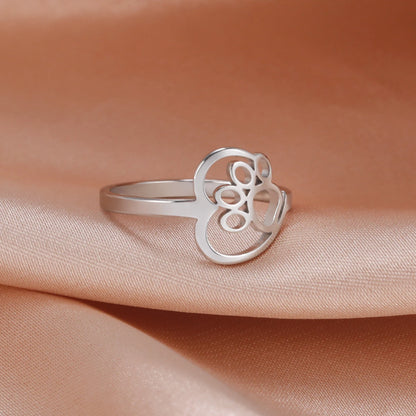 Gilded Heart Animal Motif Ring