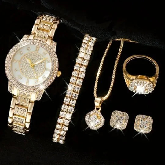 Full 5-Piece Jewelry Watch Suite